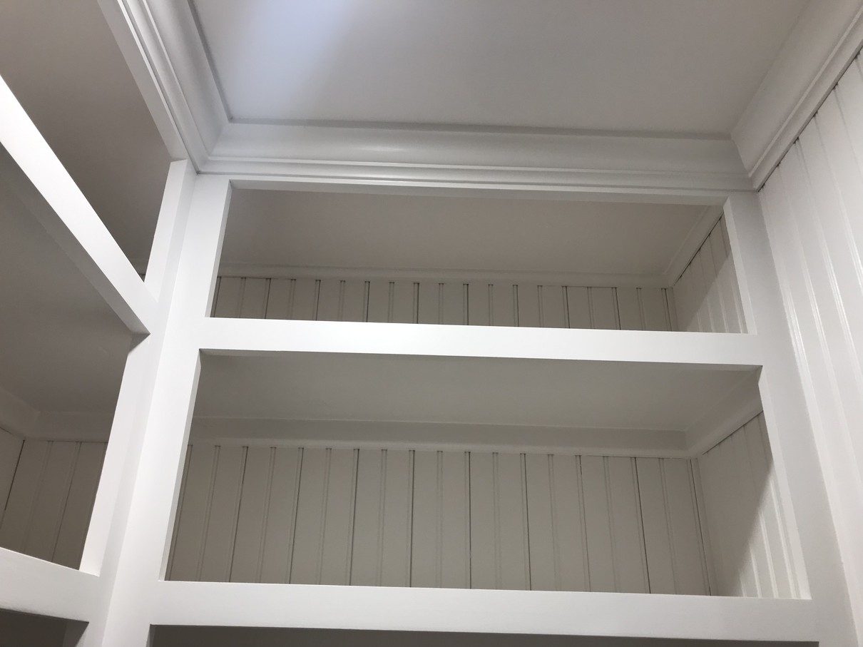 Custom built-in shelving system installed — Old Town Renovations, Long Island, NY